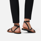 Vellouran | Women’s Minimalist Flat Sandals with Ankle Strap