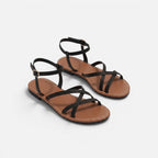 Vellouran | Women’s Minimalist Flat Sandals with Ankle Strap
