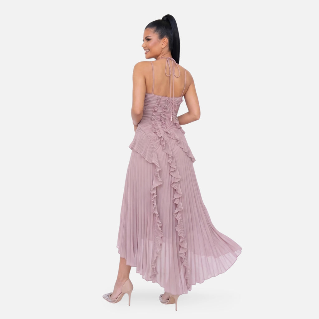 Vellouran | Women’s Halter Ruffled Maxi Dress