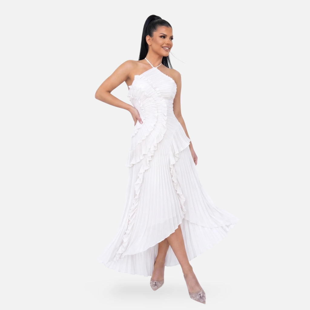 Vellouran | Women’s Halter Ruffled Maxi Dress
