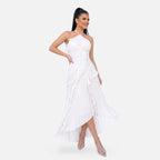 Vellouran | Women’s Halter Ruffled Maxi Dress
