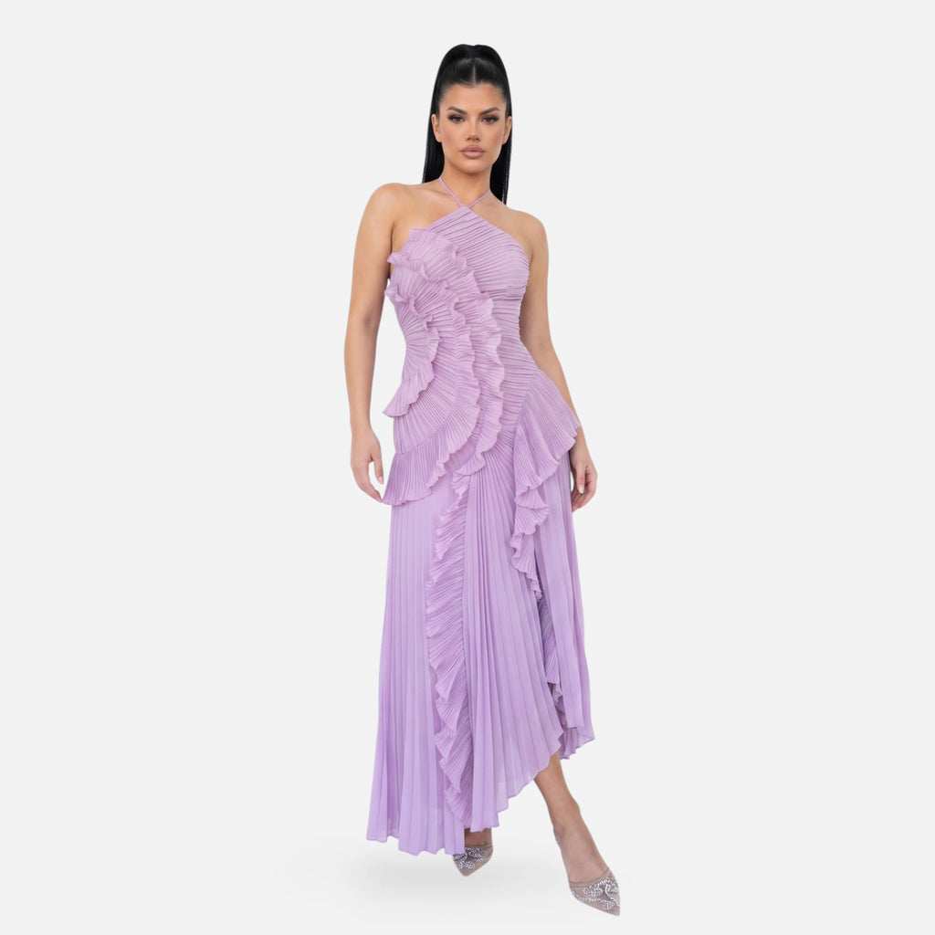 Vellouran | Women’s Halter Ruffled Maxi Dress
