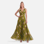 Vellouran | Women's Tulip Print Wedding Guest Dress