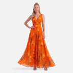 Vellouran | Women's Tulip Print Wedding Guest Dress