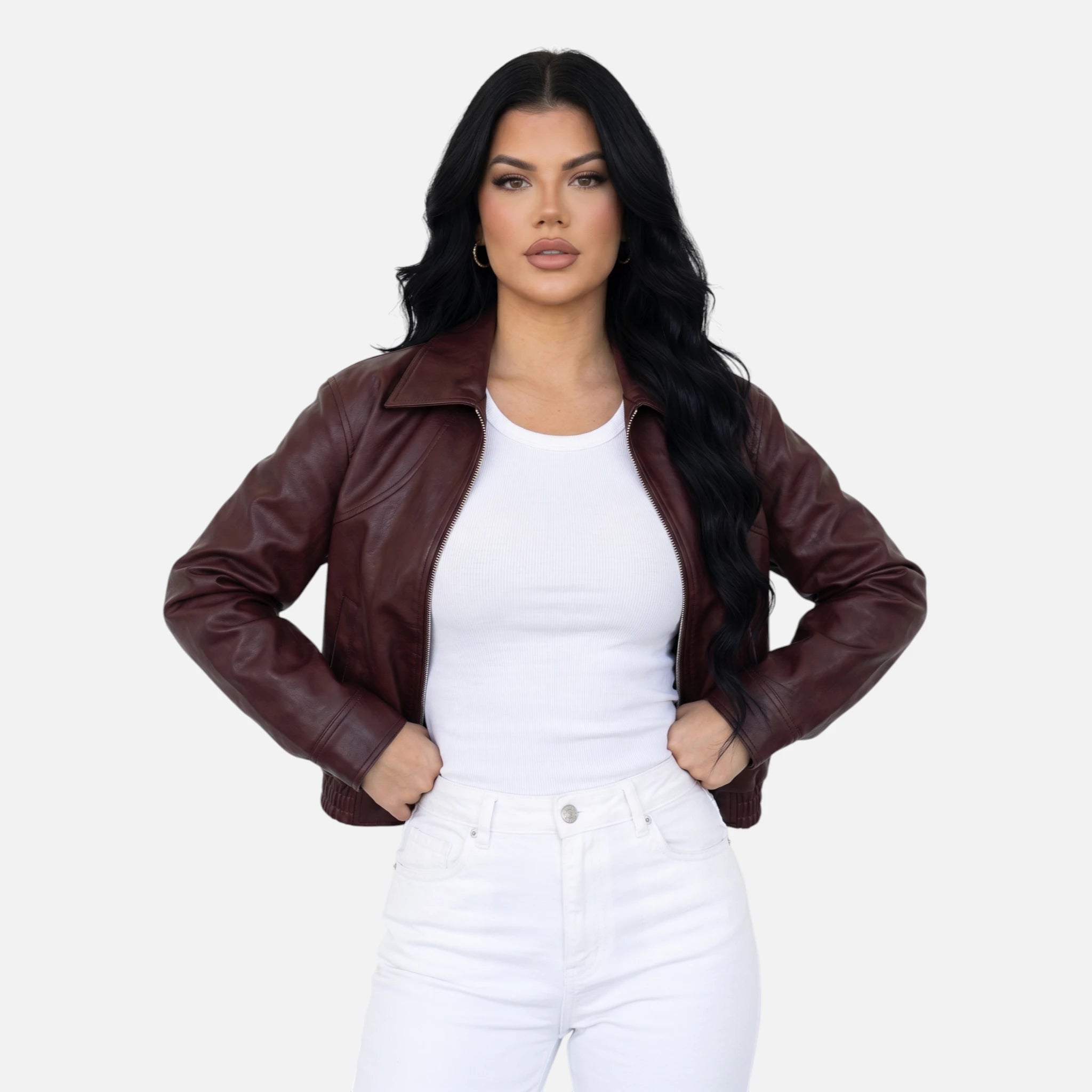 Vellouran | Women’s Faux Leather Vintage Jacket