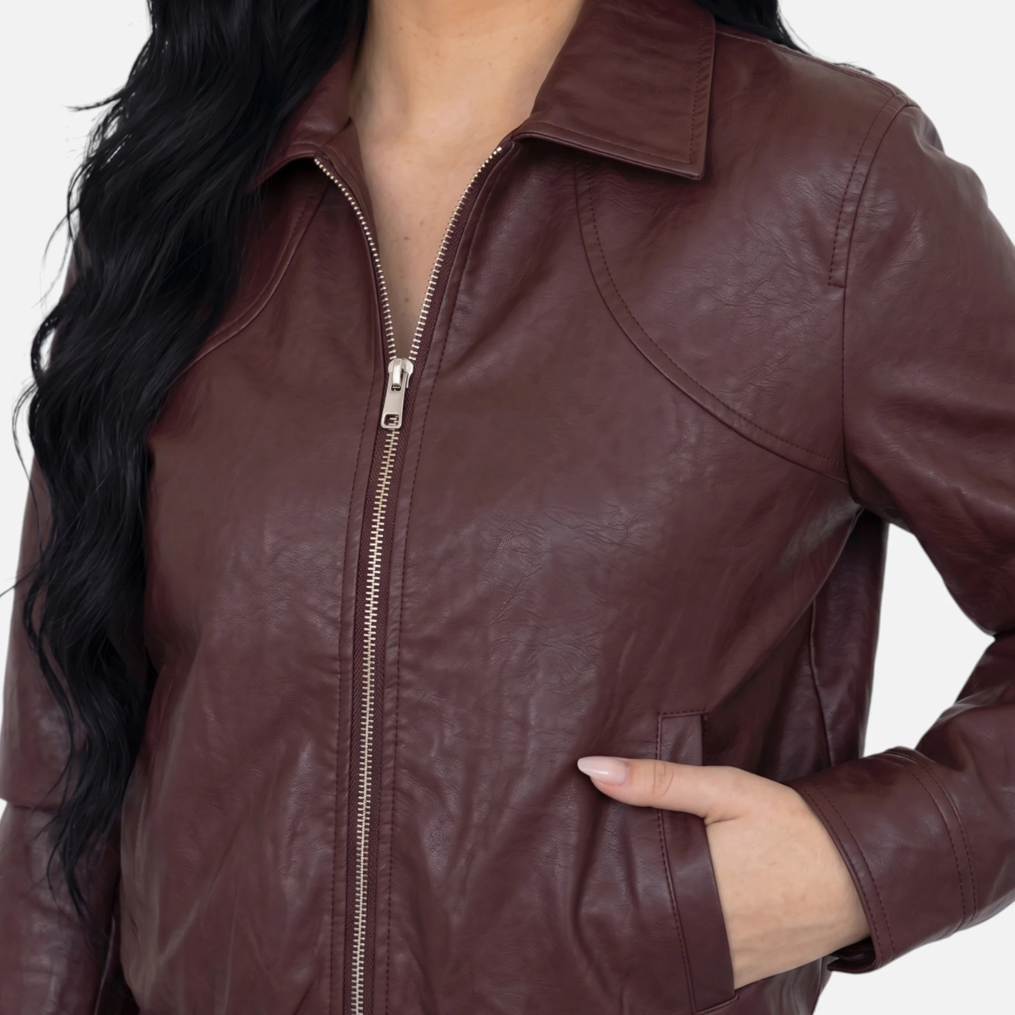 Vellouran | Women’s Faux Leather Vintage Jacket