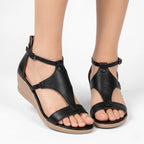 Vellouran | Women’s T Strap Wedge Sandals for Everyday Wear