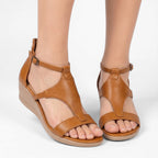 Vellouran | Women’s T Strap Wedge Sandals for Everyday Wear
