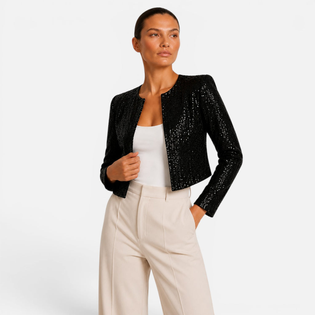 Vellouran | Women's Cropped Sequin Blazer