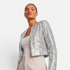 Vellouran | Women's Cropped Sequin Blazer