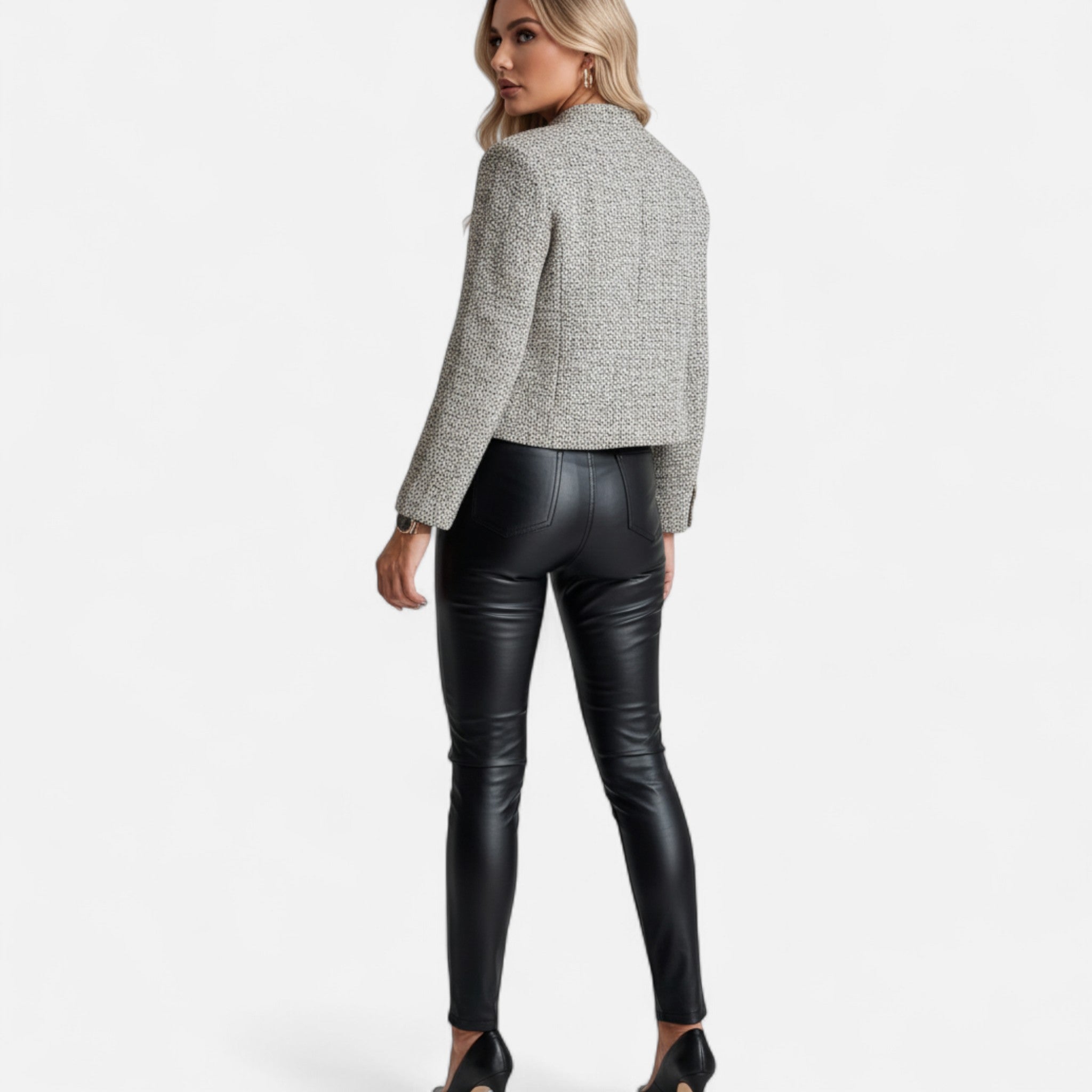 Vellouran | Women’s Fine Knit Cropped Blazer