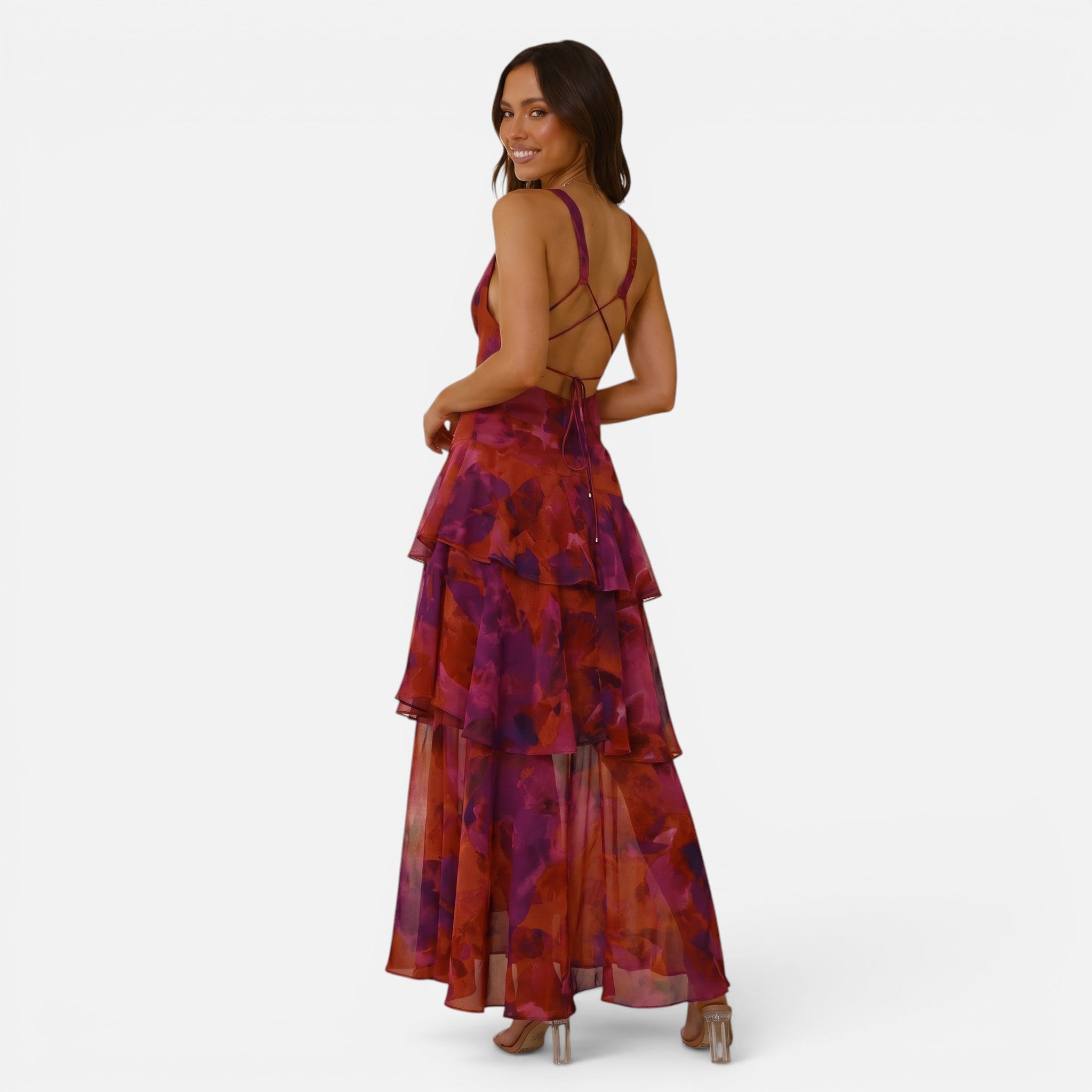 Vellouran | Women's Maxi Dress - Deep V Neckline Summer Style