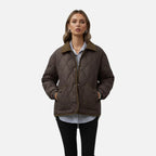 Vellouran | Women’s Brown Quilted Jacket