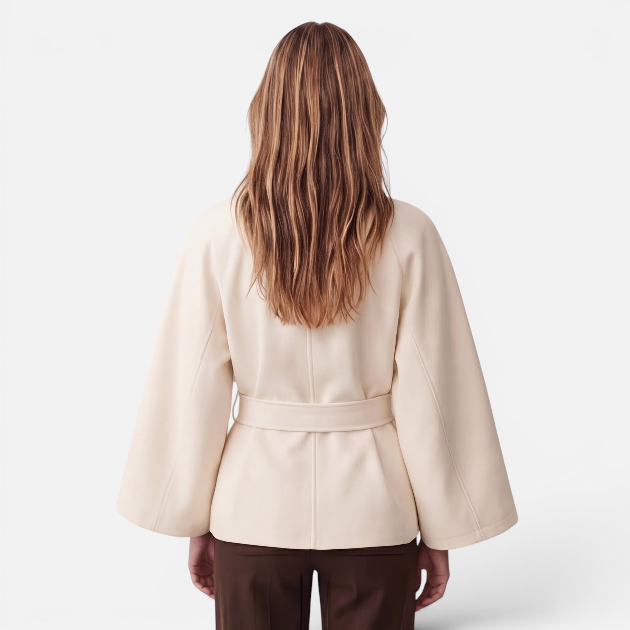 Vellouran | Women's Spring Jacket with High Collar and Removable Belt