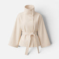 Vellouran | Women's Spring Jacket with High Collar and Removable Belt