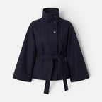 Vellouran | Women's Spring Jacket with High Collar and Removable Belt