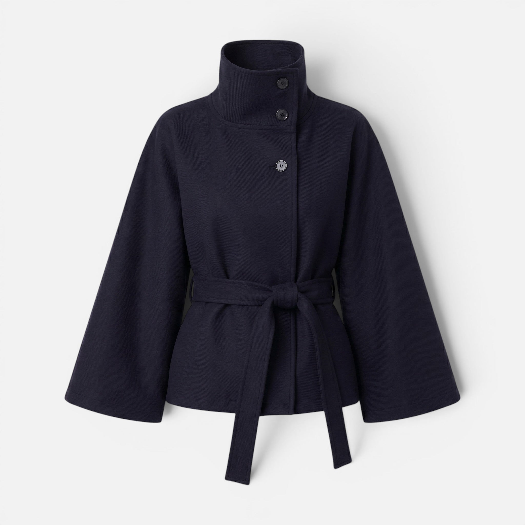 Vellouran | Women's Spring Jacket with High Collar and Removable Belt