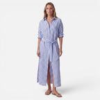 Vellouran | Women's Striped Button-Down Midi Dress