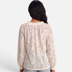 Vellouran | Women's Textured Lace Blouse Relaxed Style Top
