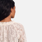 Vellouran | Women's Textured Lace Blouse Relaxed Style Top