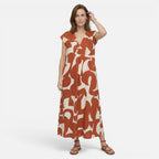 Vellouran | Women's V Neck Maxi Dress with Stylish Print for Summer
