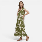 Vellouran | Women's V Neck Maxi Dress with Stylish Print for Summer