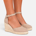 Vellouran | Women's Wedge Sandals Closed Toe Ankle Strap