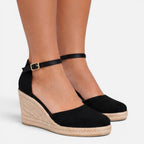 Vellouran | Women's Wedge Sandals Closed Toe Ankle Strap