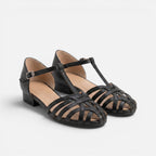 Vellouran | Women's Woven Leather Block Heel Sandals