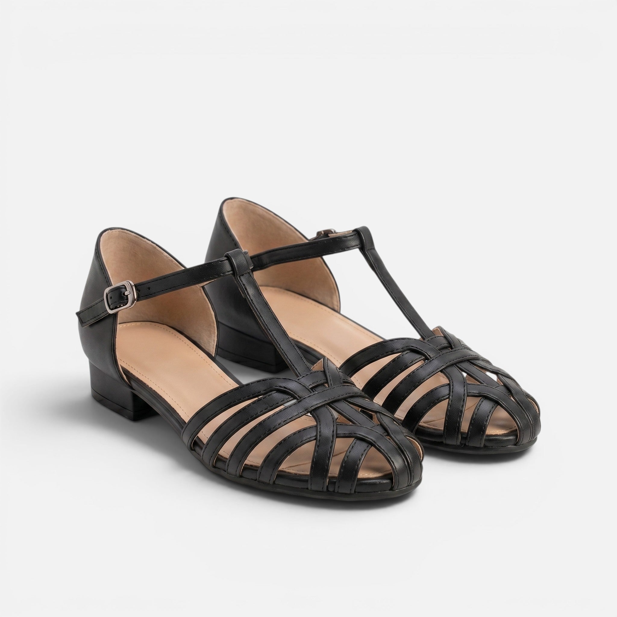 Vellouran | Women's Woven Leather Block Heel Sandals