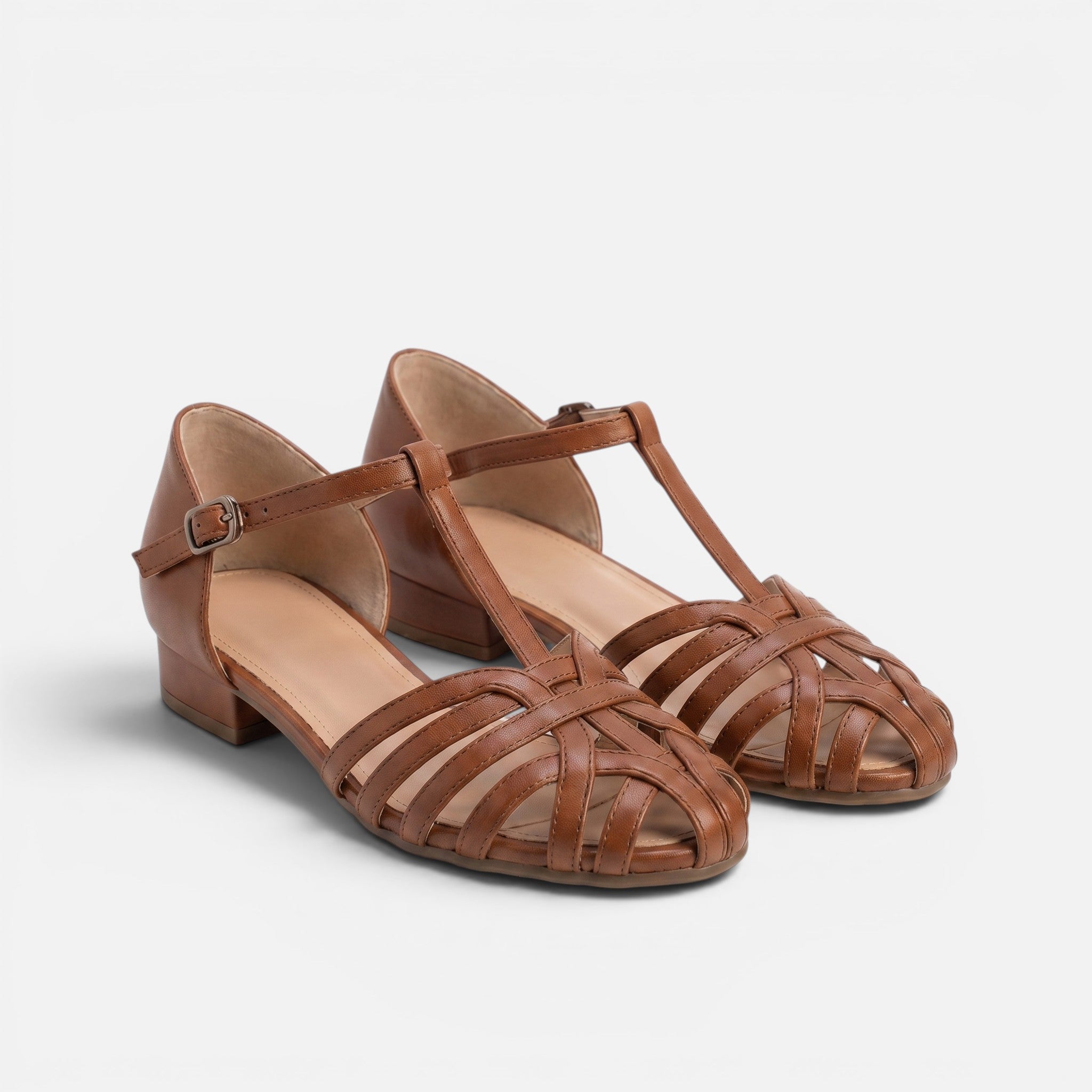 Vellouran | Women's Woven Leather Block Heel Sandals